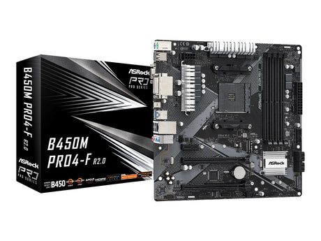 ASRock B450M Pro4-F R2.0 Micro-ATX  AM4 AMD B450 ASRock