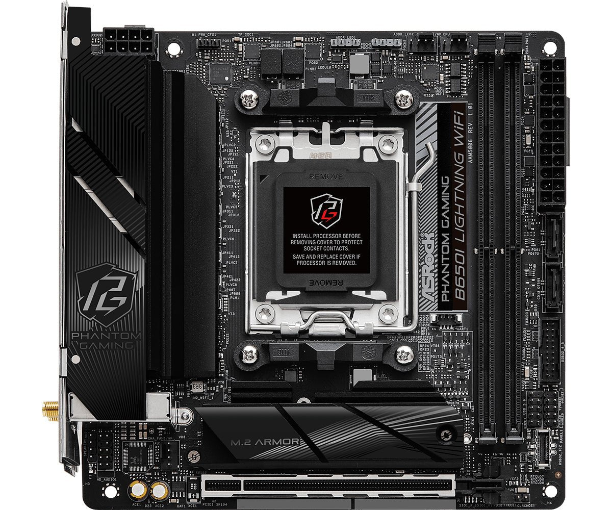 ASRock B650I LIGHTNING WIFI - Bundkort - Socket AM5 - USB 3.2 Gen 1 - onboard grafik (CPU påkrævet) retail ASRock