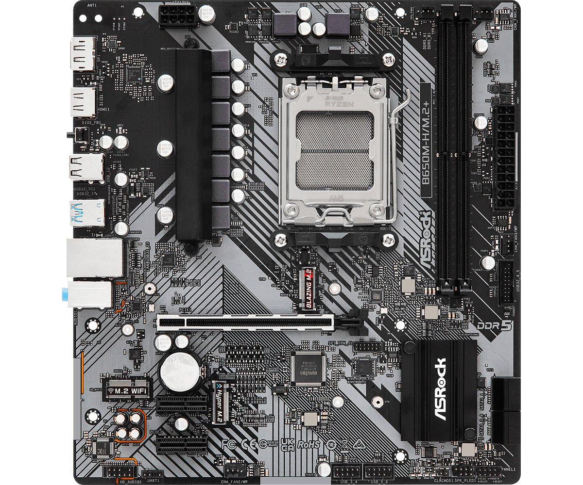 Asrock B650M-H/M.2+ Motherboard Micro ATX AM5 Socket DDR5 ASRock