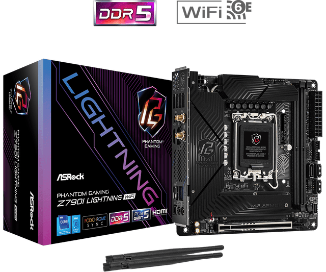 ASRock Phantom Gaming Z690I LIGHTNING WIFI Mini ITX LGA1700 sokkel Intel Z790 ASRock