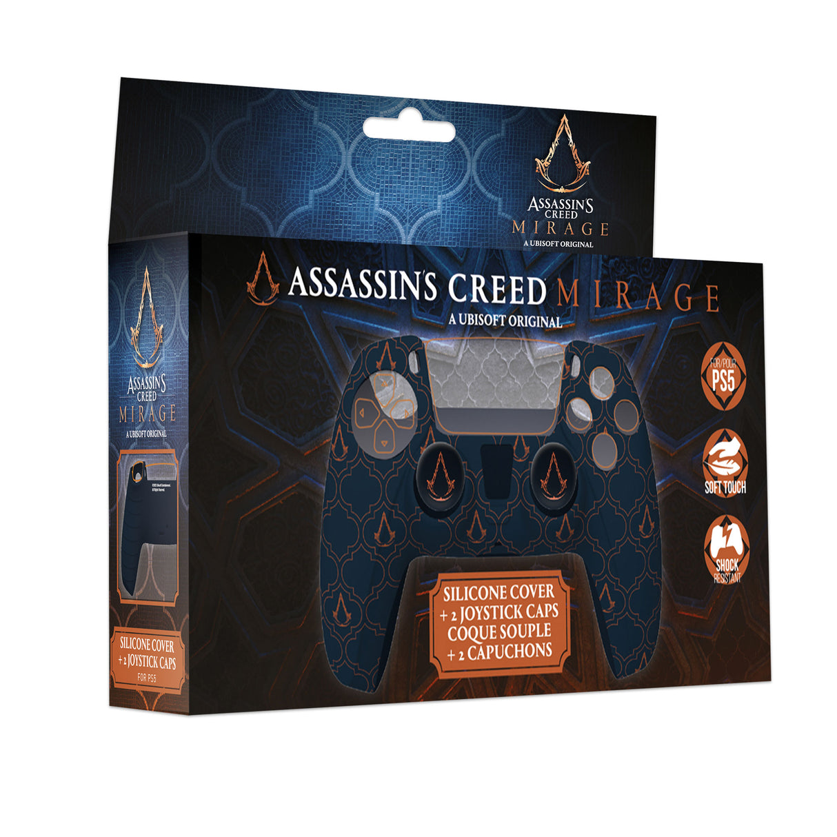 Assassin's Creed Mirage - Silicone Grip + Thumbstick Caps for PS5 Controller - Blue Logo Trade invaders