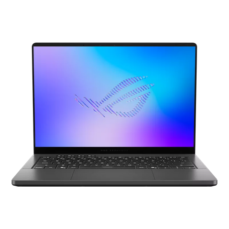 ASUS ROG Zephyrus G14 GU405AP i Eclipse Gray, åben set forfra