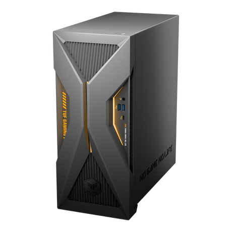 ASUS TUF Gaming T500 i grå set skråt forfra