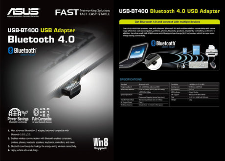 Asus - USB-BT400 Bluetooth adapter /Network equipment Asus