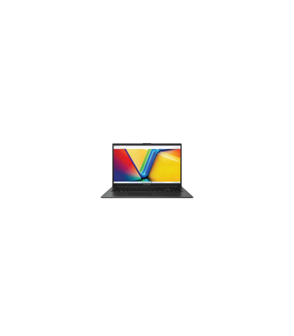 Sort ASUS Vivobook Go 15 E1504FA-BQ5849W set forfra med åben skærm