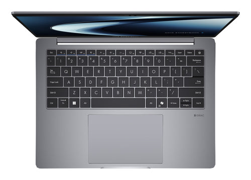 ASUS ExpertBook P3 PM3406CKA-LY0095X Copilot+ PC – taster og arbejdsflade set ovenfra; tastaturlayout illustrativt