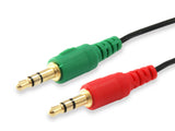 Equip Audiokabel Splitter 3.5mm->2x3.5mm Bu/St      grün/rot Polybeutel Equip