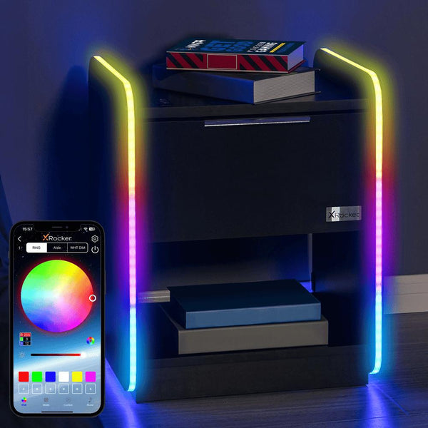 XROCKER ELECTRA Beistellbett - SCHWARZ MIT SCHWARZER LED