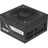 ASUS PRIME-750G – sort strømforsyning set skråt med modulære stik