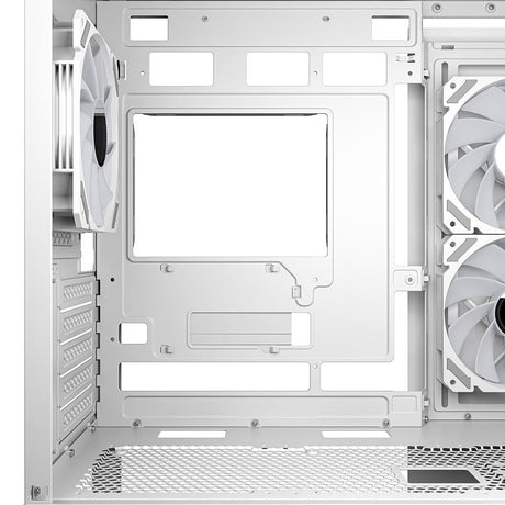Sharkoon MK6 RGB White Panoramic Dual Tempered Glass 3x 120mm ARGB PWM Fans USB-C BTF Micro-ATX Gaming PC Case Sharkoon