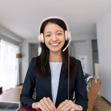 Logitech - H390 Wired Headset for PC/Laptop, Stereo Headphones with Noise Cancelling Microphone, USB-A, ROSE