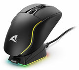 Sharkoon SKILLER SGM50W Black 6400 DPI ATG4090 RGB 2.4GHz Wireless 70h Battery Charging Dock Gaming Mouse Sharkoon