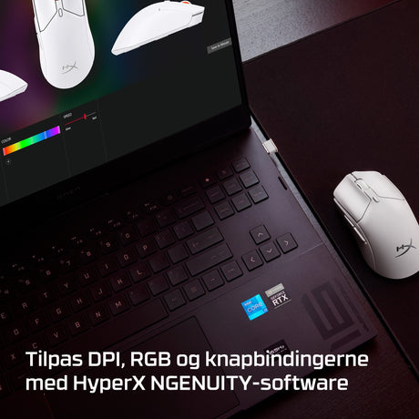 HyperX Pulsefire Haste 2 Mini Optisk Trådløs Kabling Hvid Hewlett-Packard