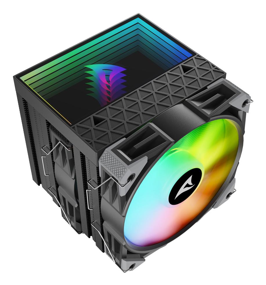 Sharkoon A60 RGB CPU-køler – sort, dual-tower, 159 mm