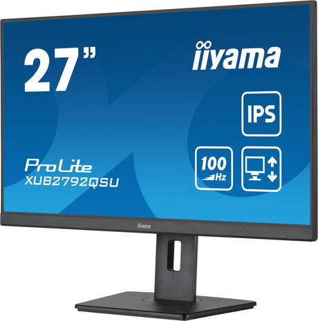 iiyama ProLite XUB2792QSU-B6 27 2560 x 1440 (2K) HDMI DisplayPort 100Hz Pivot Skærm Iiyama