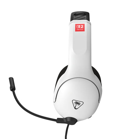 Turtle Beach Airlite Fit – Nintendo Switch 2 – Sort/hvid – hvid ørekop fra siden