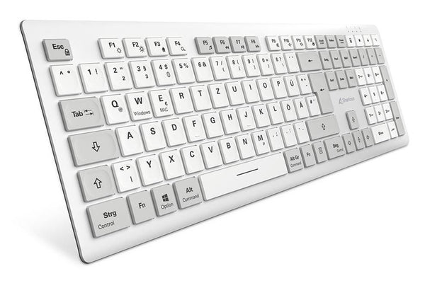 Sharkoon OfficePal K30W trådløst tastatur – hvid, tysk layout