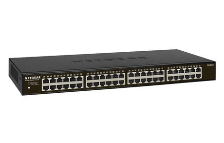 NETGEAR GS348 Gigabit-switch – set skråt forfra med 48 porte