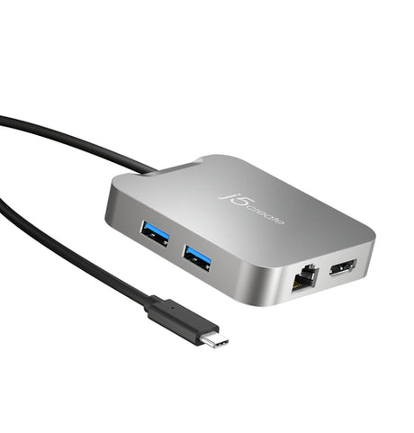 j5create JCD391-N – 4K60 USB-C multiport-adapter – USB-porte og netværksstik