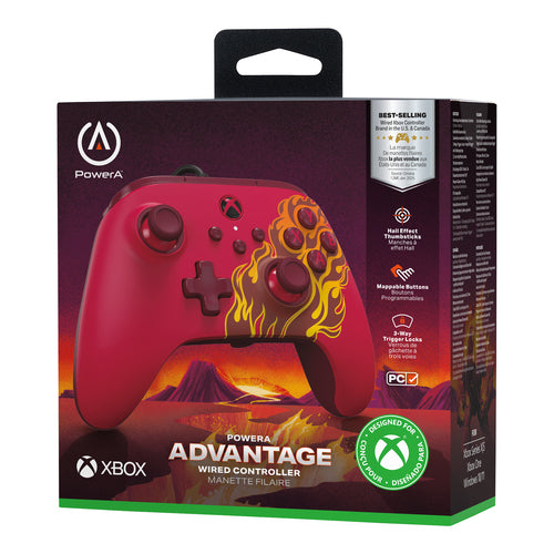 PowerA Advantage kablet controller – Red Blaze – Xbox/PC – emballagens forside