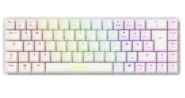Sharkoon PureWriter W65 tastatur – hvid, DE, Kailh Choc V2 Red