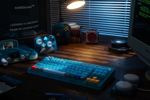 8BitDo Retro 87 Mechanical Keyboard Clear Blue – Tastatur i opsætning, øvrigt udstyr medfølger ikke