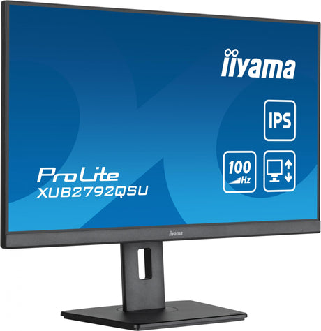 iiyama ProLite XUB2792QSU-B6 27 2560 x 1440 (2K) HDMI DisplayPort 100Hz Pivot Skærm Iiyama