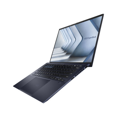 ASUS ExpertBook B9 OLED B9403CVAR-PP1735X – set skråt forfra (vinkel 4); tastaturlayout illustrativt