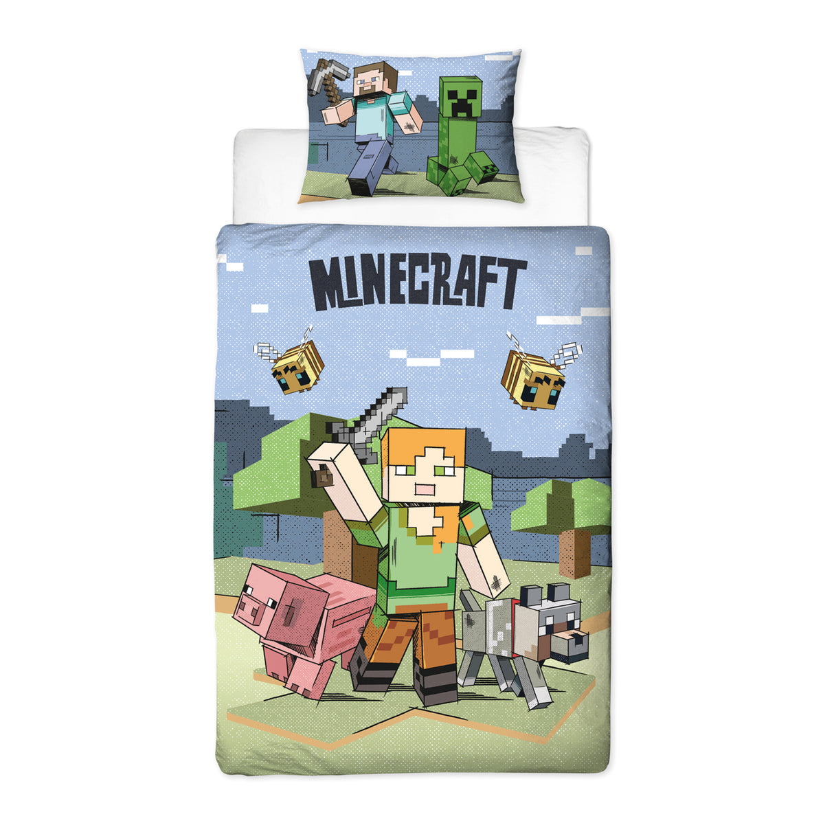 Bed Linen - Adult Size 140 x 200 cm - Minecraft (MNC406) Minecraft