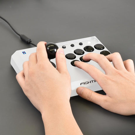 HORI - Fighting Stick Mini for PlayStation®5 - White - 8 inches by 6 inches HORI