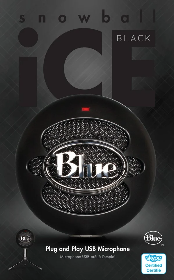 Blau - Mikrofon Schneeball ICE Schwarz
