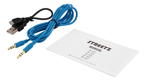 Foldbar on-ear BT headset, 3,5 mm, blå streetz