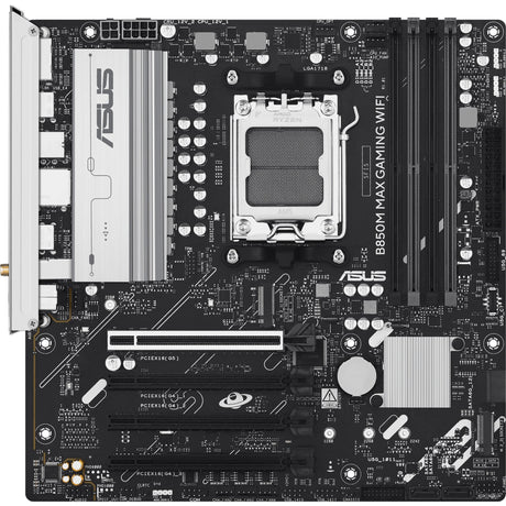 ASUS B850M MAX GAMING WIFI – bundkort set ovenfra