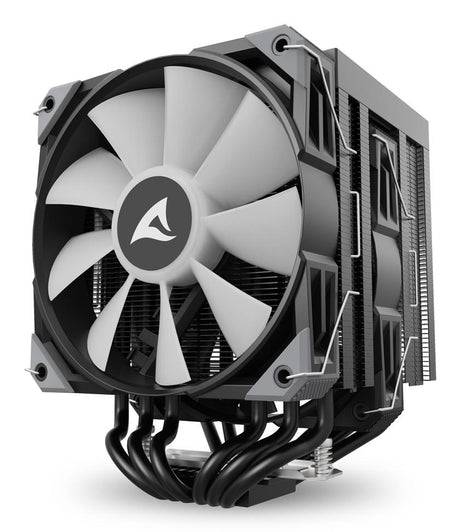 Sharkoon A60 RGB CPU-køler – sort, dual-tower, 159 mm