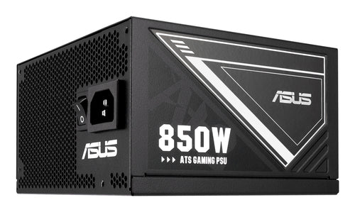 ASUS 850W-ATS Gold – sidepanel med effektmærkning og strømindgang