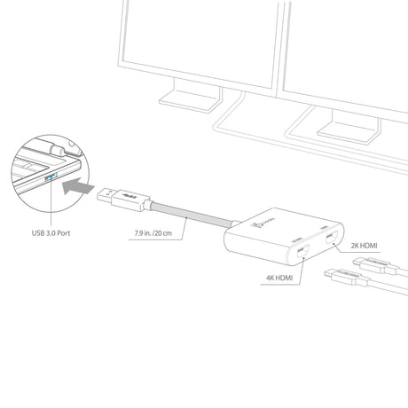 J5 USB 3.0 TO DUAL HDMI MULTI-MONITOR ADAPTER J5