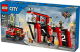 LEGO 60414 City Fire Station with turntable ladder vehicle, construction toy LEGO