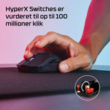 HyperX Pulsefire Haste 2 Mini Optisk Trådløs Kabling Sort Hewlett-Packard