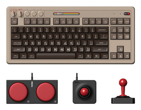 8BitDo Retro 87 Mechanical Keyboard C64 Edition ISO UK – Tastatur med dobbelte ekstraknapper og Super Stick