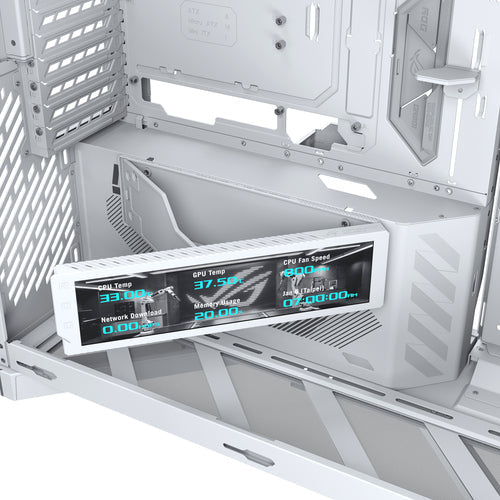 ASUS ROG CRONOX GR801 CURVE TG ARGB WHITE – nærbillede af produktets detaljer (vinkel 3)