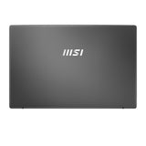 MSI Modern 15 F1MG-1245FRNN – lukket låg med MSI-logo