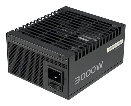 ASUS Pro WS 3000P – strømforsyning set skråt fra strømindgangen