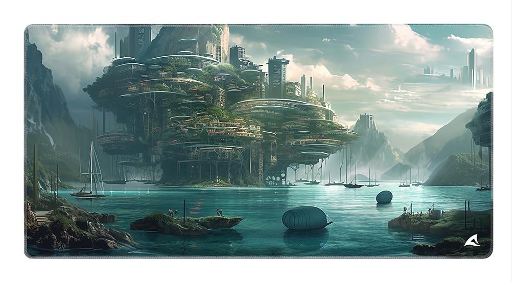 Sharkoon SKILLER SGP40 D6 Teal Multicolor 1000x500mm Water-Repellent Stitched Anti-Slip Gaming Mouse Pad Sharkoon
