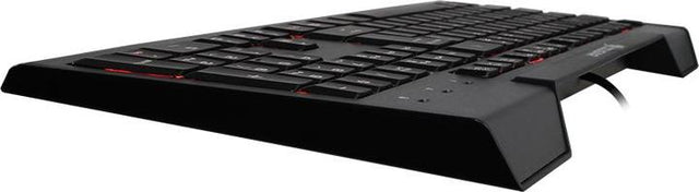 COUGAR 200K – tastaturet set fra siden og bagfra med støttefødder