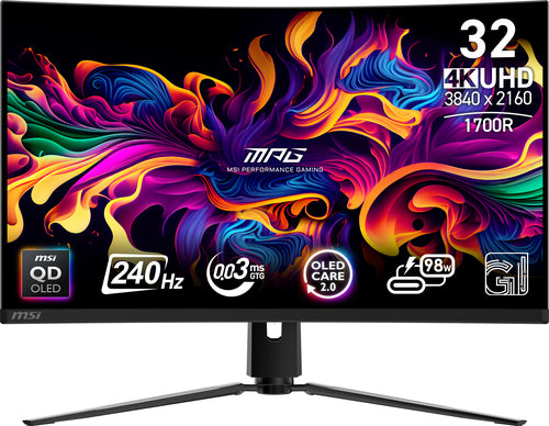 MSI MPG 321CURX QD-OLED – 31,5″ gamingskærm, 3840 × 2160, 240 Hz
