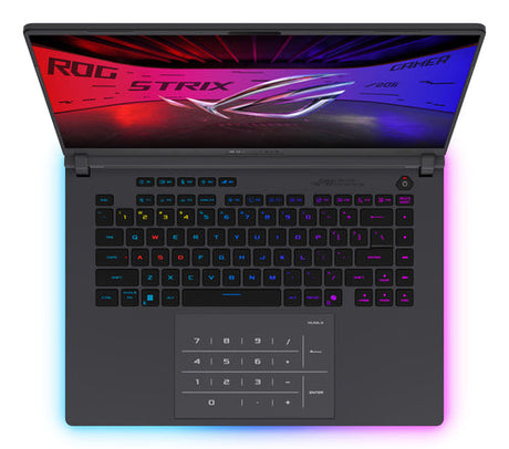 ASUS ROG Strix G16 G615JMR-DICRV235W – taster og arbejdsflade set ovenfra