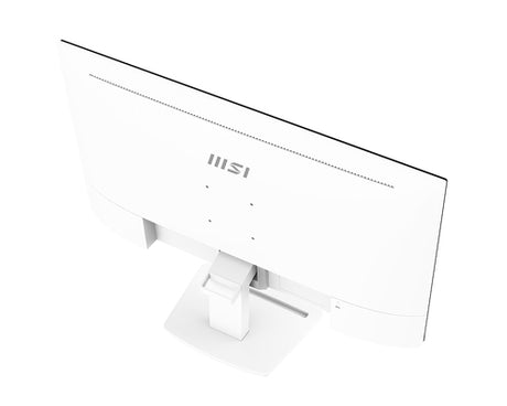 MSI PRO MP273AWDE – 27″ skærm, 1920 × 1080, 100 Hz, hvid – bagside set skråt