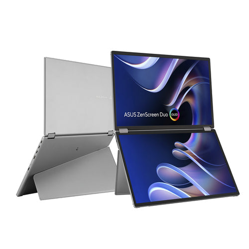 ASUS ZenScreen Duo OLED MQ149CD – set skråt forfra (vinkel 2)