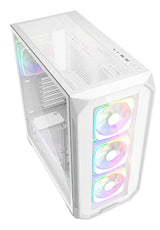 Sharkoon AK5G RGB White Panoramic Dual Tempered Glass 4x 120mm ARGB PWM Fans USB-C BTF ATX Gaming PC Case Sharkoon
