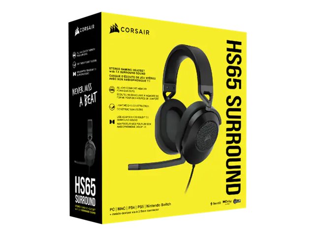 CORSAIR Gaming HS65 SURROUND Kabel-Headset Schwarz 